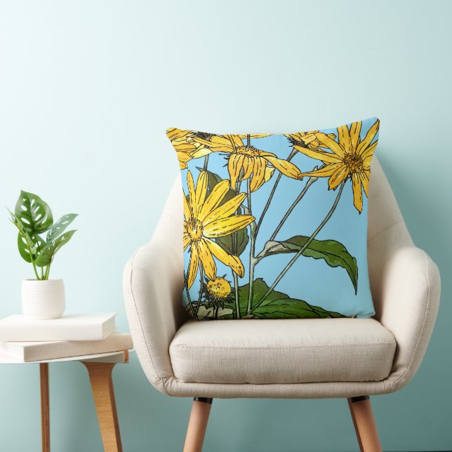 Jugendstil-Sonnenblumen Kissen (Stuhl )
