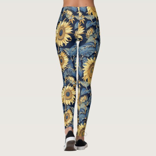 Jugendstil-Sonnenblumen Leggings (Rückseite)