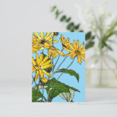 Jugendstil-Sonnenblumen Postkarte (Stehend Vorderseite)