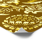 Jugendstil-Sonnenblumen, Senf und Golden Yellow Poster (Ecke)