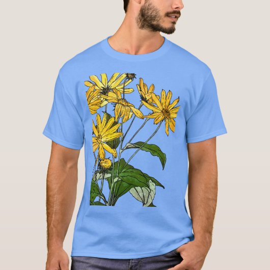 Jugendstil-Sonnenblumen T-Shirt (Vorderseite)