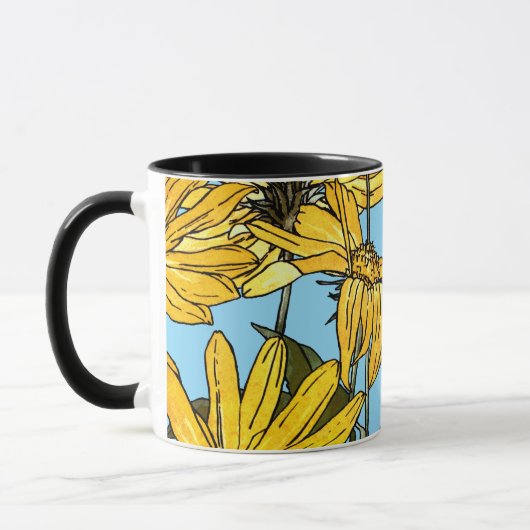 Jugendstil-Sonnenblumen Tasse (Links)