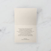 Jugendstil-Sonnenuntergang Orange Blume Hochzeit Dankeskarte (Innenseite)