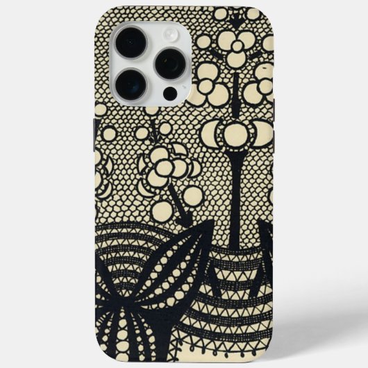 Jugendstil-Spitze-Blumen Case-Mate iPhone Hülle (Rückseite)
