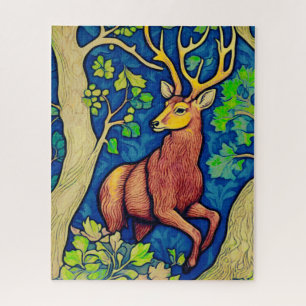 Jugendstil-Stadium in einem Fantasy-Wald Puzzle