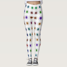 Jugendstil-Stile Blumendrucke Leggings