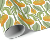 Jugendstil Stilvoll Tulips Orange Geschenkpapier (Rolleneckpunkt)