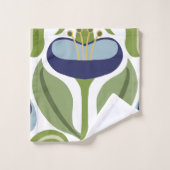 Jugendstil Stilvolle Blaue Tulissen Badhandtuch Set (Waschlappen)