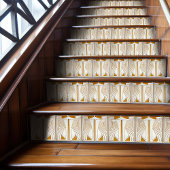 Jugendstil-Symmetrie Orange Fliese