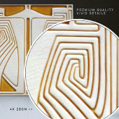 Jugendstil-Symmetrie Orange Fliese