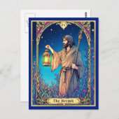Jugendstil-Tarot-Karte: Der Eingeweihte Postkarte (Vorne/Hinten)