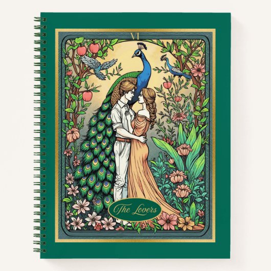 Jugendstil-Tarot-Karte, The Lovers Journal Notizblock (Vorderseite)