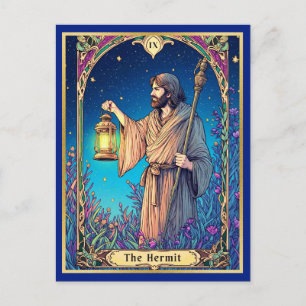 Jugendstil-Tarotkarte, Der Einsiedler Postkarte