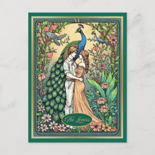 Jugendstil-Tarotkarte, Die Liebenden Postkarte
