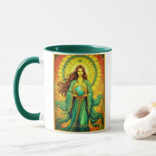 Jugendstil-Tarotkarte Die Welt Tasse