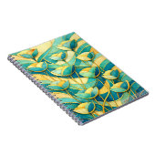 Jugendstil Teal und Gold Blumenmuster Notizblock (Rechte Seite)