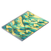 Jugendstil Teal und Gold Blumenmuster Notizblock (Linke Seite)
