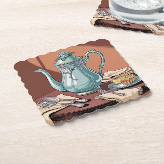 Jugendstil-Teapot Untersetzer Set (angewinkelt)