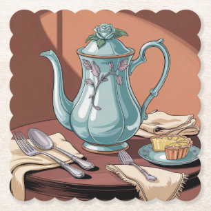 Jugendstil-Teapot Untersetzer Set