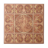 Jugendstil Terrakotta-Muse Pat#6 ID1193 Fliese (Vorderseite)