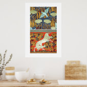 Jugendstil-Textil Eisvogel Pferd Verneuil  Poster (Küche)