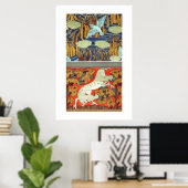Jugendstil-Textil Eisvogel Pferd Verneuil  Poster (Heimbüro)