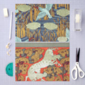 Jugendstil-Textil Eisvogel Pferd Verneuil Seidenpapier (Handwerk)