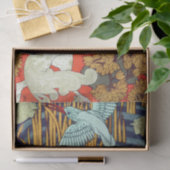 Jugendstil-Textil Eisvogel Pferd Verneuil Seidenpapier (Geschenk)