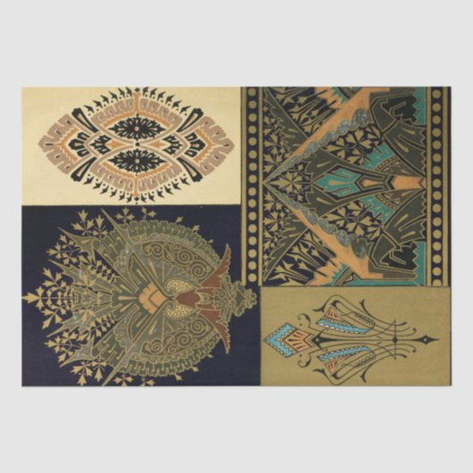 Jugendstil-Textilmuster Christopher Dresser Seidenpapier (Vorderseite)