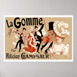 Jugendstil-Theaterstück und La Gomme Poster