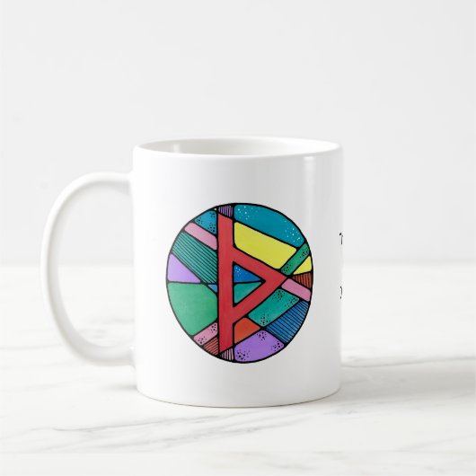 Jugendstil Thurisaz-Runenbecher – VERTEIDIGUNG! Kaffeetasse (Links)