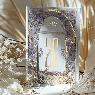 Jugendstil-Tischnummern Goldfolie Folieneinladung