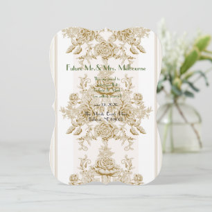 Jugendstil,Toile,Blumen,Muster,Beige,Chic,elegant Save The Date
