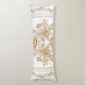 Jugendstil,Toile,Blumen,Muster,Beige,Chic,elegant Seitenschläferkissen (Vorderseite Vertikal)