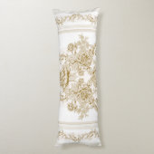 Jugendstil,Toile,Blumen,Muster,Beige,Chic,elegant Seitenschläferkissen (Rückseite (Vertikal))