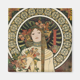Jugendstil Trappistine Mucha Kunst Magnet