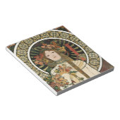 Jugendstil Trappistine Mucha Kunst Notizblock (angewinkelt)