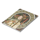 Jugendstil Trappistine Mucha Kunst Notizblock (Rotiert)