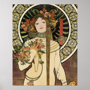 Jugendstil Trappistine Mucha Kunst Poster