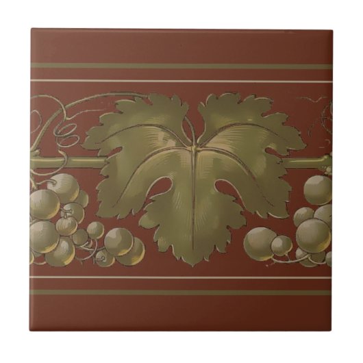 Jugendstil-Trauben Grapevine Frieze Muster Fliese (Vorderseite)