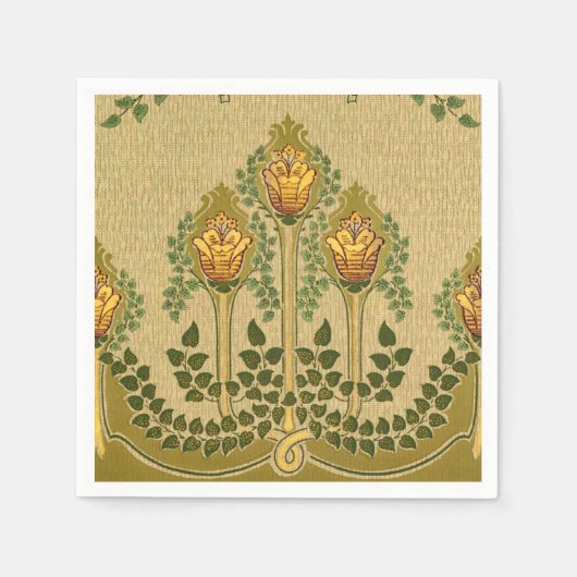 Jugendstil Tulip Blume Pyramide Gestern und Heute Serviette (Vorderseite)