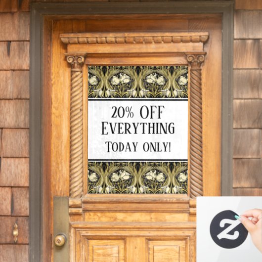 Jugendstil-Tulips individuell anpassbar Fensteraufkleber (Haustür)