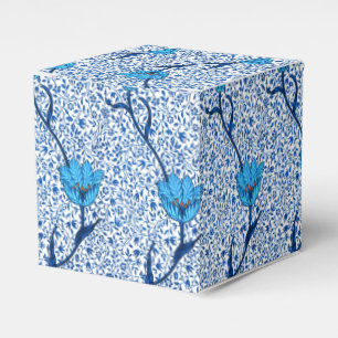 Jugendstil-Tulpen-Damaskus, Kobaltblau Geschenkschachtel