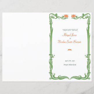 Jugendstil-Tulpen-Hochzeitsprogramm