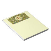 Jugendstil-Türkei mit Blume Notizblock (angewinkelt)