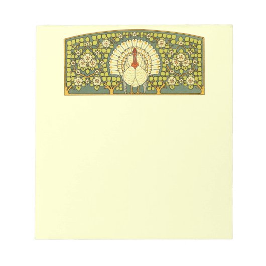 Jugendstil-Türkei mit Blume Notizblock (Vorderseite)