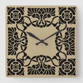 Jugendstil-Uhr Quadratische Wanduhr