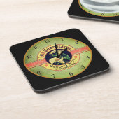 Jugendstil-Uhr Werbung lily Schokolade co. Getränkeuntersetzer (Linke Seite)