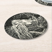 Jugendstil-Untersetzer Runder Pappuntersetzer (Angewinkelt)