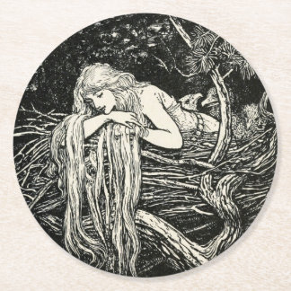 Jugendstil-Untersetzer Runder Pappuntersetzer